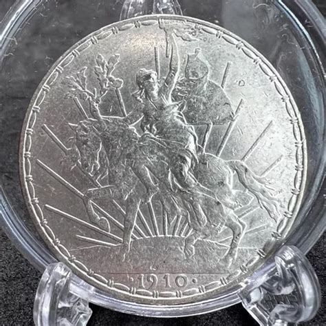 Moneda Original Un Peso Plata Caballito 1910 En Su Capsula Envío Gratis