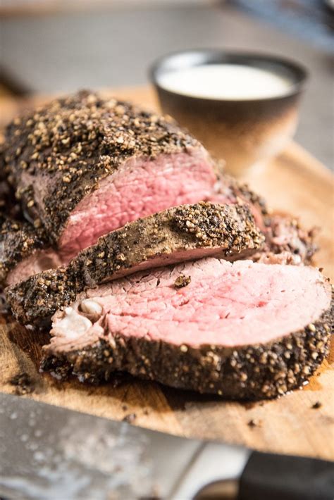 I use about 3/4 teaspoon of kosher salt per pound. Peppercorn Beef Tenderloin with a Roasted Garlic Cream ...