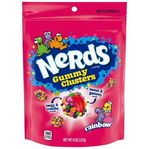 Nerds Gummy Clusters Candy Rainbow Resealable 8 Ounce Bag 1098