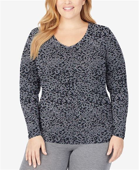 Cuddl Duds Plus Size Softwear Long Sleeve V Neck Top And Reviews Tops