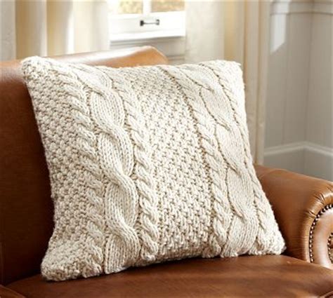 Hand knit chunky yarn pillow | step by step super easy. Hand-Knit Cable Pillow Cover - Contemporary - Decorative ...