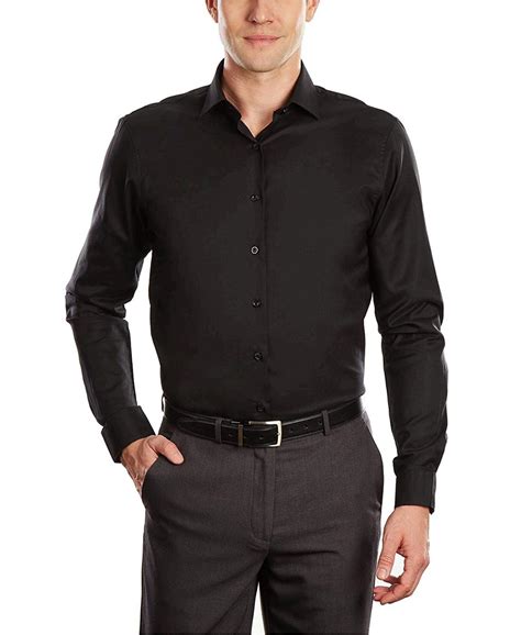 kenneth cole unlisted men s dress shirt slim fit solid black size 15 0 lt9e ebay