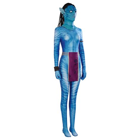2022 Avatar 2 The Way Of Water Neytiri Cosplay Costume Blue Jumpsuit W