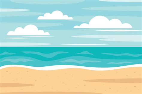 Tropical Summer Beach Shore Vector Illustration Background Vector Art At Vecteezy