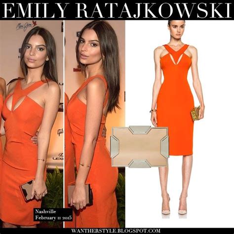What She Wore Emily Ratajkowski In Orange Cutout Dress At Sports