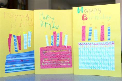 Geburtstagskarten Basteln Mit Kindern Bunte Geburtstagtorten Motiv
