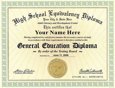 Buy Ged Diploma General Education High School Diploma Personalized