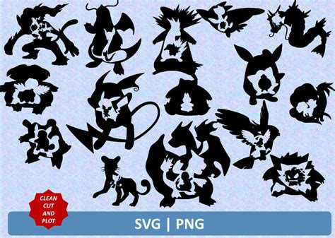 Pokemon Evolution Clipart Bundle SVG and PNG | Etsy