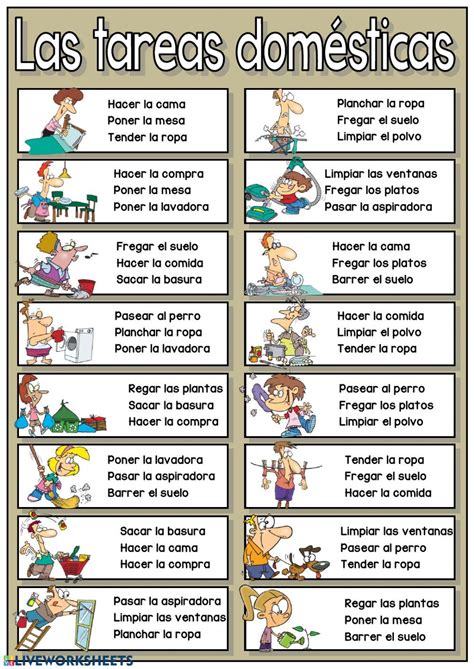 Las Tareas Domésticas Interactive And Downloadable Worksheet You Can