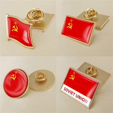 Coat Of Arms Of Cccp Ussr Soviet Union Flag Brooch Badges Lapel Pins Brooches AliExpress