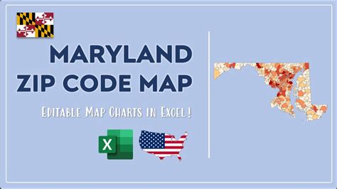 Maryland Zip Code Map In Excel Zip Codes List And Population Map