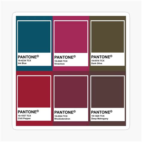 Pantone Color Swatch Pattern Sticker By Solange Annick In 2021 Maroon