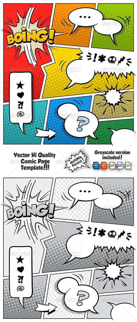Color Comic Book Page Template By Fourleaflover Graphicriver