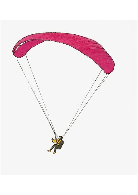 Print Of Illustration Of Paraglider In Mid Air Illustration