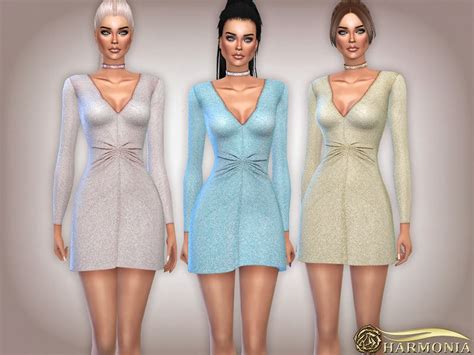 Stretch Knit Metallic Dress Mod Sims 4 Mod Mod For Sims 4