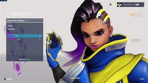 Overwatch Sombra Uprising Skin All Emotes Poses Intros And Weapons