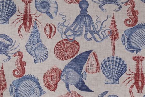 Richloom Seashore Printed Polyester Outdoor Fabric In Deep Sea