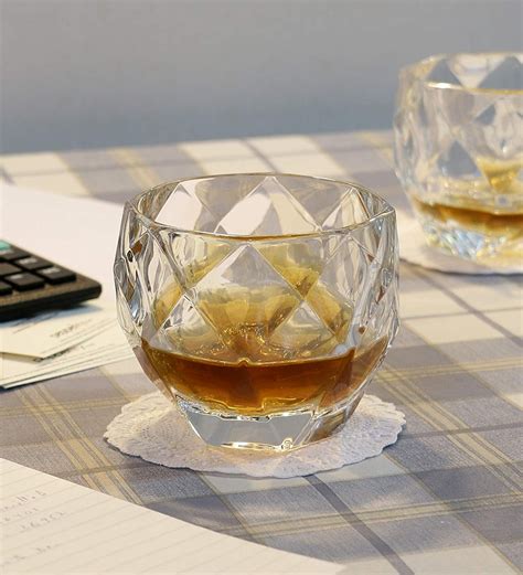Incrizma Daiamond Shaped Whiskey Glass Unique Cool Crystal Rocks Whiskey Glasses Set Of 6 For