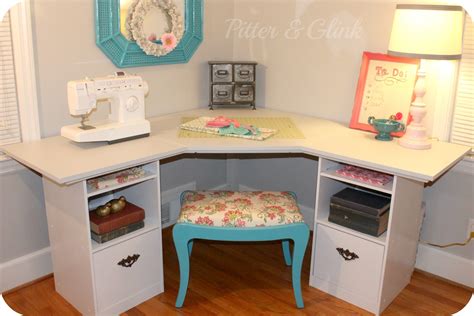 PitterAndGlink: Craft Room Corner Desk