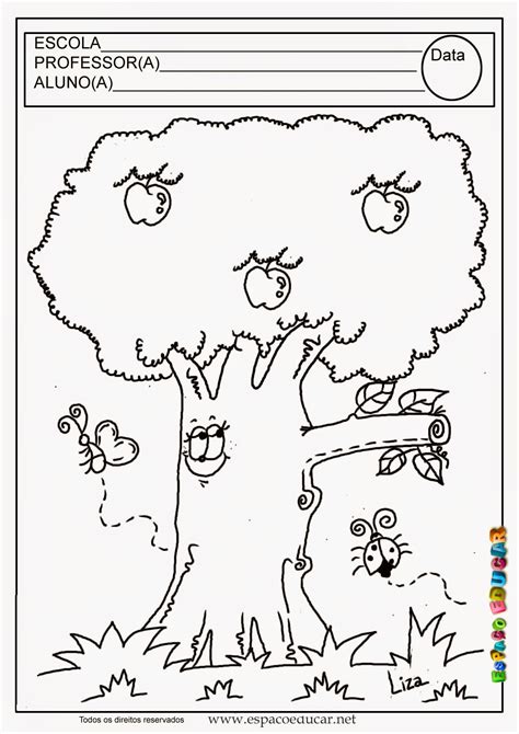 Desenho De árvore Para Colorir Pintar Imprimir EspaÇo PedagÓgico