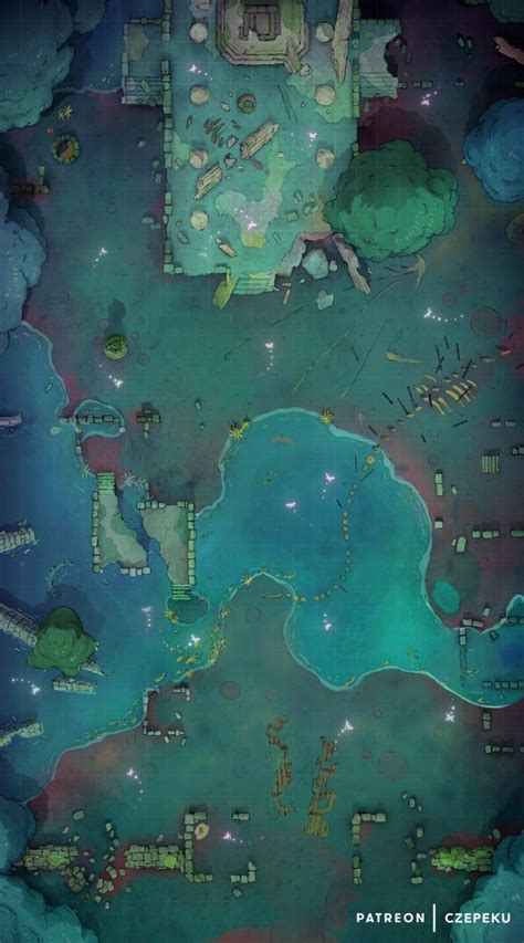 Magic Feywild Ruins 25x45 Battlemaps Fantasy World Map Dnd World
