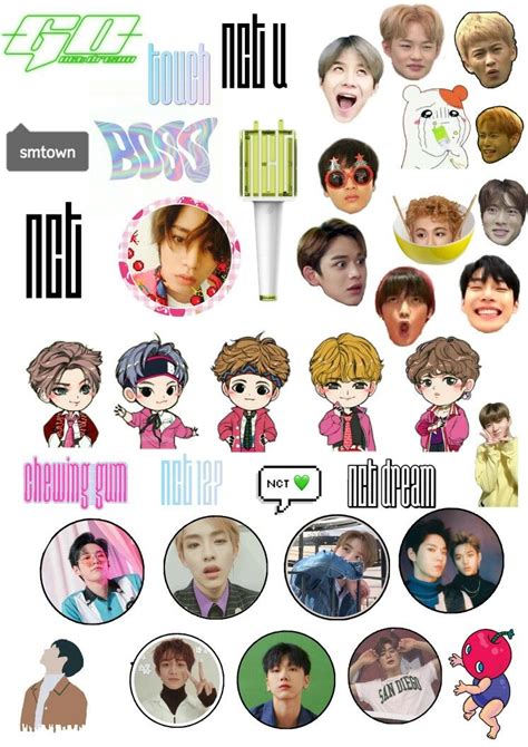 Nct Printable Stickers Pop Stickers Scrapbook Stickers Printable