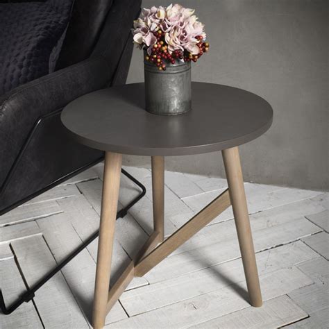 Hamar Grey Round Side Table | Wooden Side Table | Wooden ...