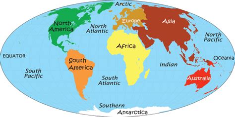 World Map Continents And Oceans Labeled ~ Afp Cv