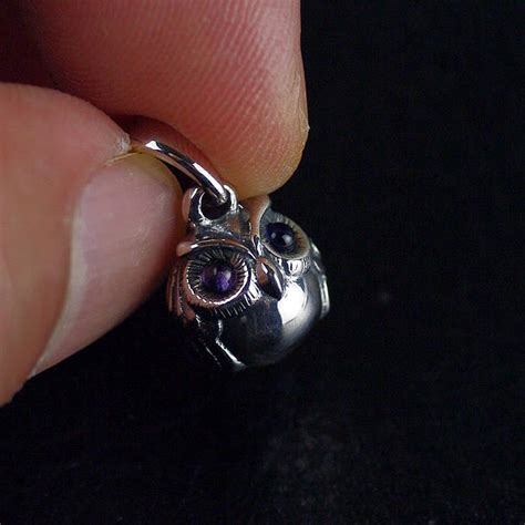 Japan Gothic Jewelry Cute 925 Sterling Silver Chubby Owl Pendant