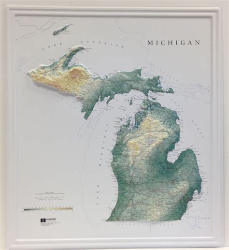 Themapstore Michigan Raised Relief Map