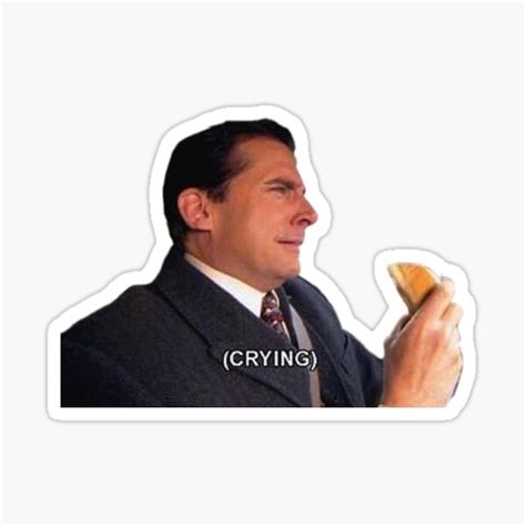 Michael Scott Crying The Office Sticker By Sydneyjoanna Redbubble