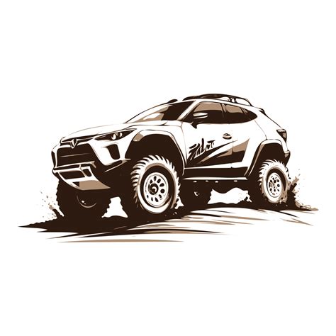 Ai Generated Black White Off Road Car With Mud Illustration 36431357 Png