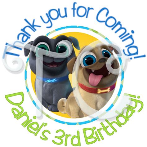 24 Puppy Dog Pals Personalized Birthday Stickers Birthday Stickers