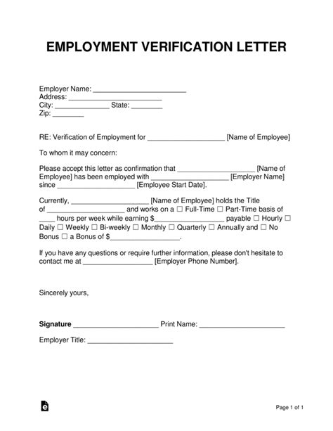 Printable Employment Verification Forms Pdf Example Calendar Printable