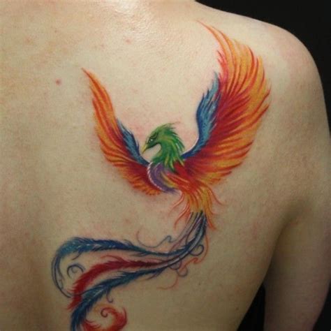 Phoenix bird tattoos related keywords & suggestions. Colorful Phoenix Tattoo On Back Shoulder