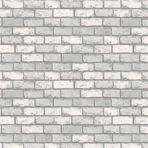 Metallic Brick By Arthouse White Silver Wallpaper Wallpaper