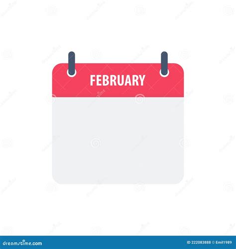 Calendar Icon Symbol February Simple Design Stock Vector Illustration
