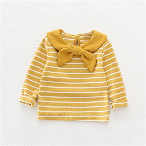 Girls T Shirt Striped Casul Baby Girls Clothes 2018 Navy Style Girls