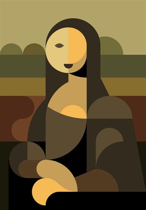 Mona Lisa Art Parody Geometric Art Modern Art