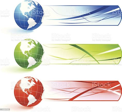 Globe Banners Stock Illustration Download Image Now Blue