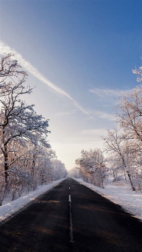 1080x1920 1080x1920 Snow Winter Ice Scenery Hd Trees Road For