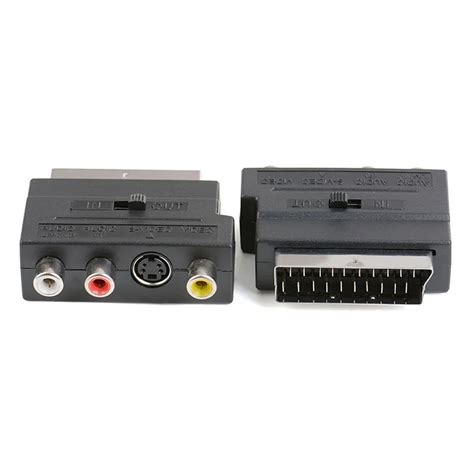 21 pins scart male plug to 3 rca female av tv audio video cable adaptor converter for euro plug