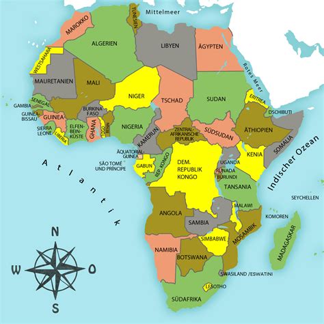 afrikas västkust karta Large political map of africa with relief