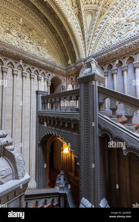 The Grand Staircase At Penrhyn Castle Gwynedd North Wales Stock Photo