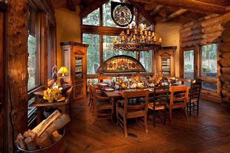 Cozy Cabin Dining Room Log Home Living Log Cabin Dining Room Log Homes