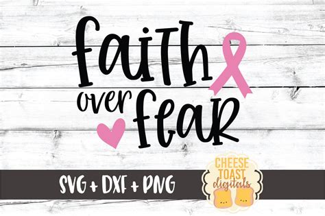 Faith Over Fear Svg Png Dxf Cut Files Breast Cancer Awareness Etsy Israel