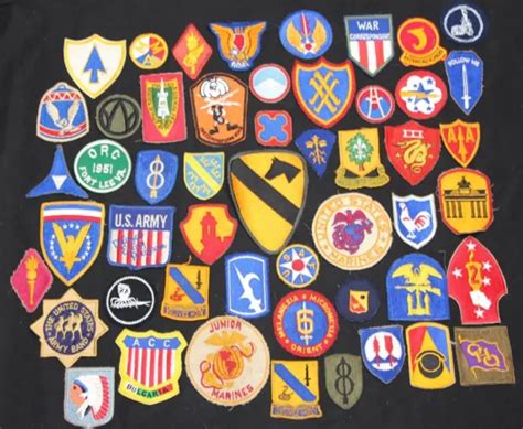 Lot Of 50 Us Army Ww2 To Vietnam Era Military Patches Various Eras 140