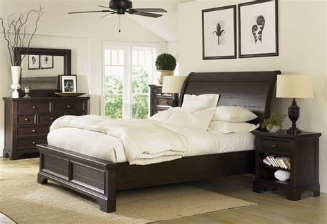 Neutral Bedroom With Dark Wood Furniture Traditional Bedroom