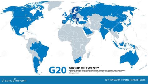 G20 Grupo De Veinte Infographic Y De Mapa Ilustración del Vector