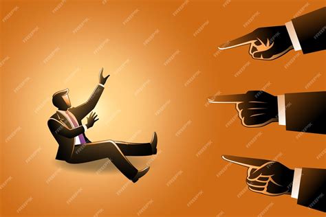 Premium Vector Illustration Of A Businessman Being Pointed By Giant